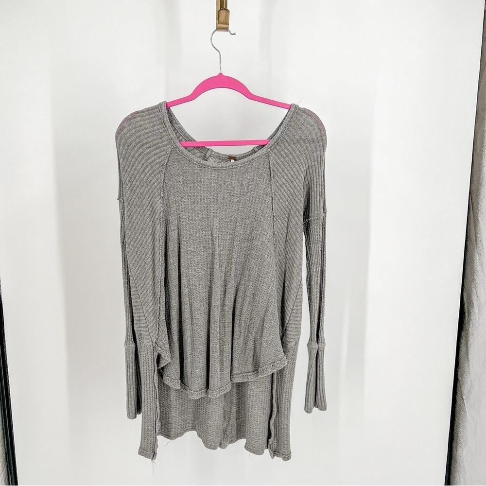 Free People Gray Long Sleeve Tunic